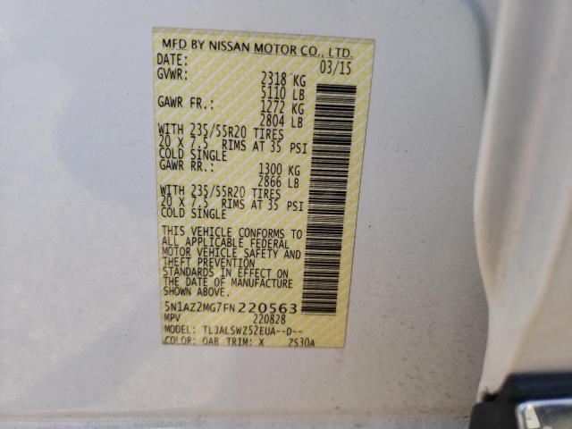 Photo 12 VIN: 5N1AZ2MG7FN220563 - NISSAN MURANO 