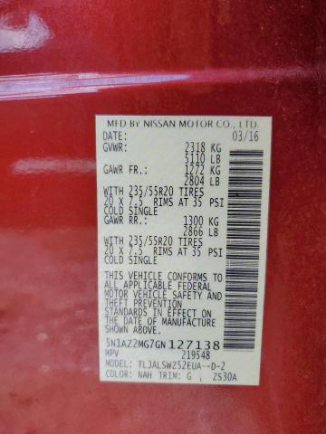 Photo 12 VIN: 5N1AZ2MG7GN127138 - NISSAN MURANO 