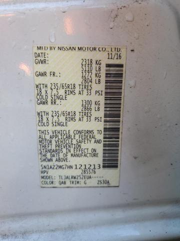 Photo 12 VIN: 5N1AZ2MG7HN121213 - NISSAN MURANO S 