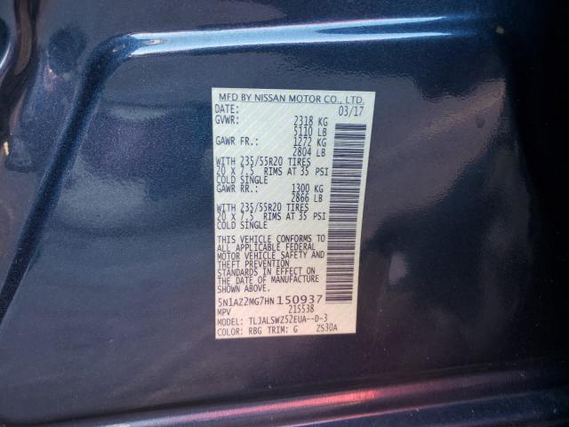 Photo 9 VIN: 5N1AZ2MG7HN150937 - NISSAN MURANO S 