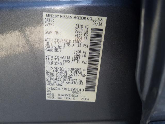 Photo 9 VIN: 5N1AZ2MG7JN136543 - NISSAN MURANO S 