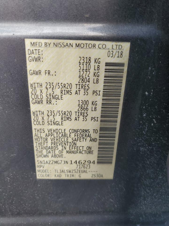 Photo 13 VIN: 5N1AZ2MG7JN146294 - NISSAN MURANO 