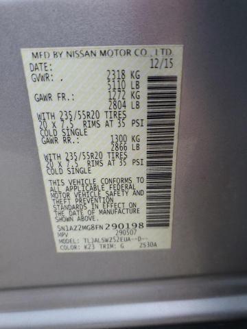 Photo 11 VIN: 5N1AZ2MG8FN290198 - NISSAN MURANO S 