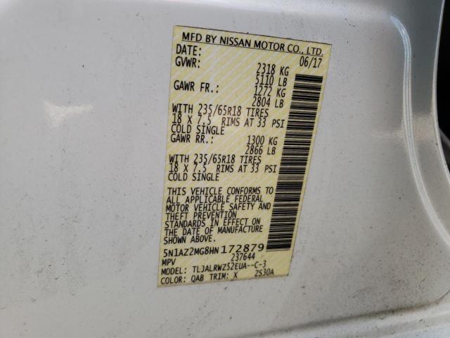 Photo 12 VIN: 5N1AZ2MG8HN172879 - NISSAN MURANO S 