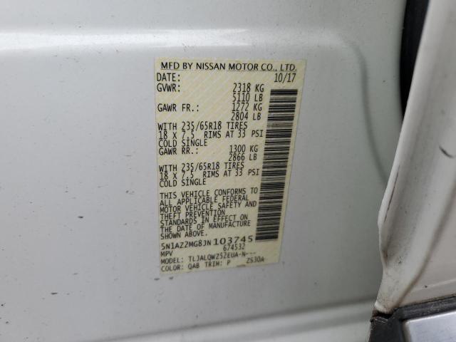 Photo 9 VIN: 5N1AZ2MG8JN103745 - NISSAN MURANO S 