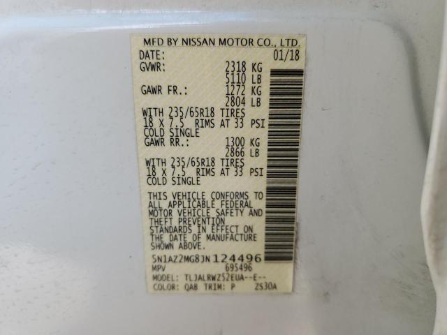 Photo 9 VIN: 5N1AZ2MG8JN124496 - NISSAN MURANO S 