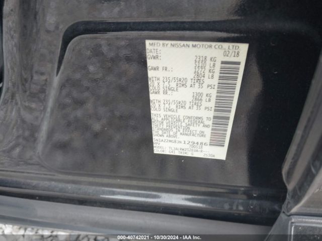 Photo 8 VIN: 5N1AZ2MG8JN129486 - NISSAN MURANO 