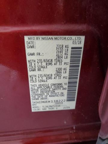 Photo 12 VIN: 5N1AZ2MG8JN138222 - NISSAN MURANO S 