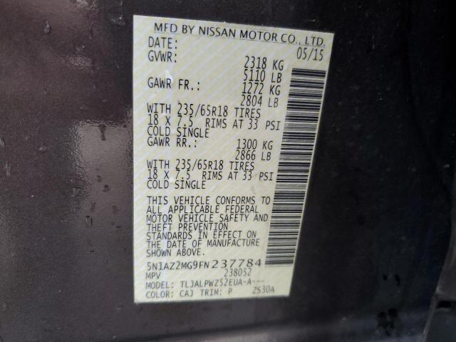 Photo 13 VIN: 5N1AZ2MG9FN237784 - NISSAN MURANO 