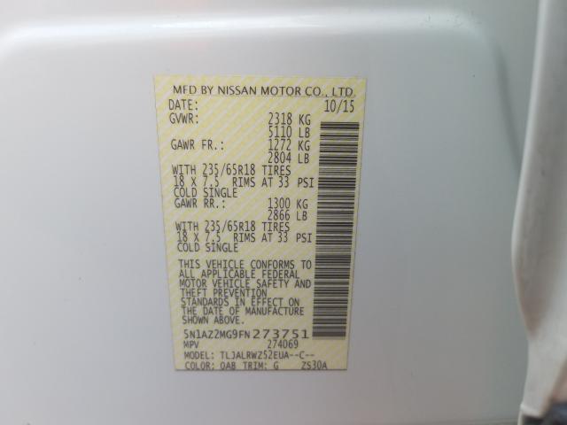 Photo 9 VIN: 5N1AZ2MG9FN273751 - NISSAN MURANO S 