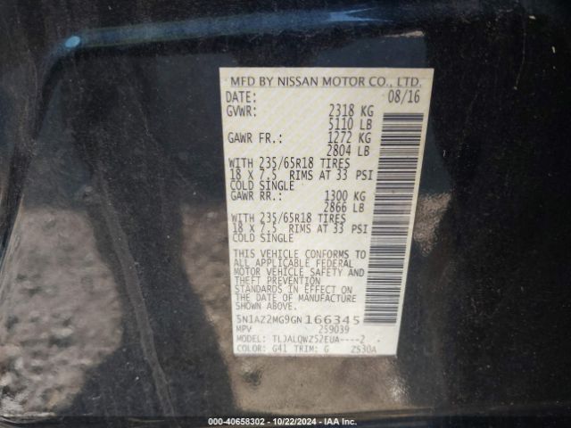 Photo 8 VIN: 5N1AZ2MG9GN166345 - NISSAN MURANO 