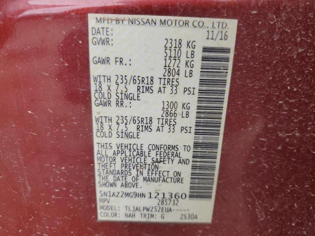 Photo 13 VIN: 5N1AZ2MG9HN121360 - NISSAN MURANO 