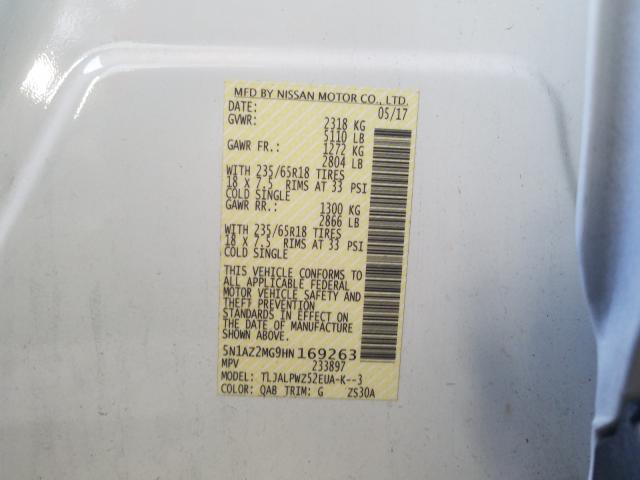 Photo 9 VIN: 5N1AZ2MG9HN169263 - NISSAN MURANO S 