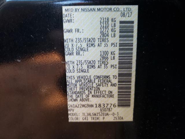 Photo 9 VIN: 5N1AZ2MG9HN183776 - NISSAN MURANO S 