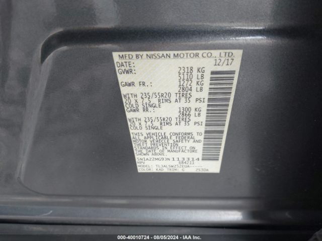 Photo 8 VIN: 5N1AZ2MG9JN113314 - NISSAN MURANO 