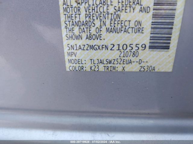 Photo 8 VIN: 5N1AZ2MGXFN210559 - NISSAN MURANO 