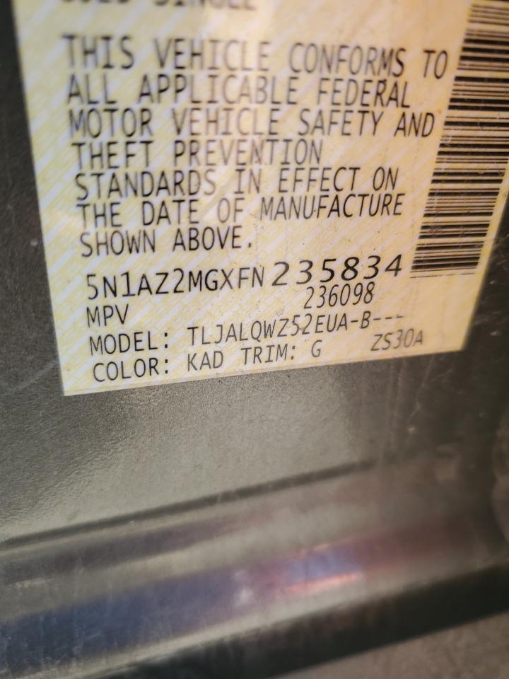 Photo 11 VIN: 5N1AZ2MGXFN235834 - NISSAN MURANO 