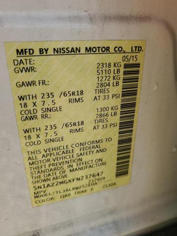 Photo 12 VIN: 5N1AZ2MGXFN237647 - NISSAN MURANO 