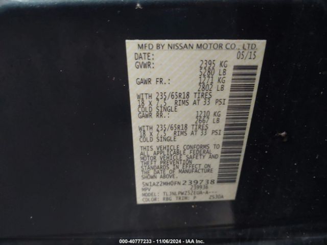 Photo 8 VIN: 5N1AZ2MH0FN239738 - NISSAN MURANO 