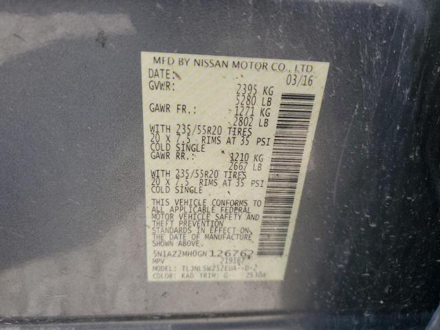 Photo 12 VIN: 5N1AZ2MH0GN126762 - NISSAN MURANO S 