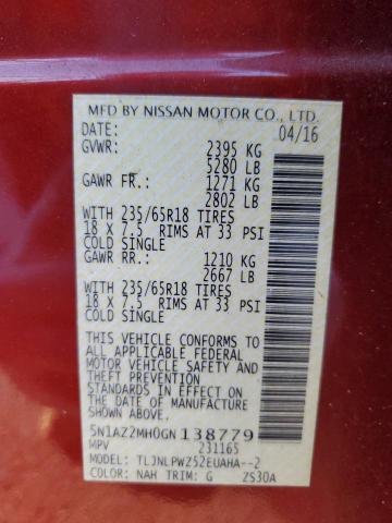 Photo 12 VIN: 5N1AZ2MH0GN138779 - NISSAN MURANO S 