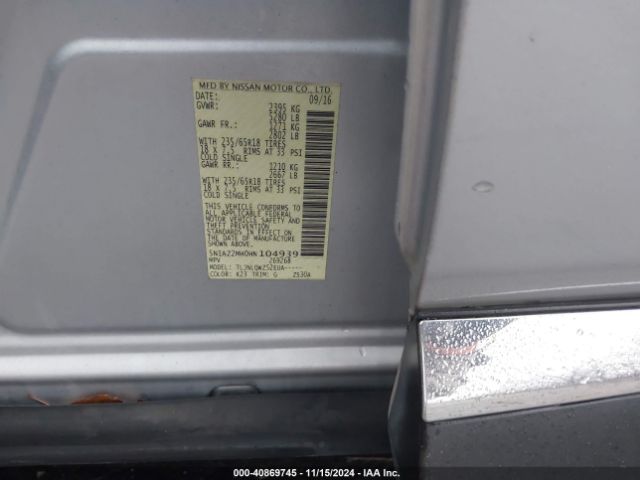 Photo 8 VIN: 5N1AZ2MH0HN104939 - NISSAN MURANO 