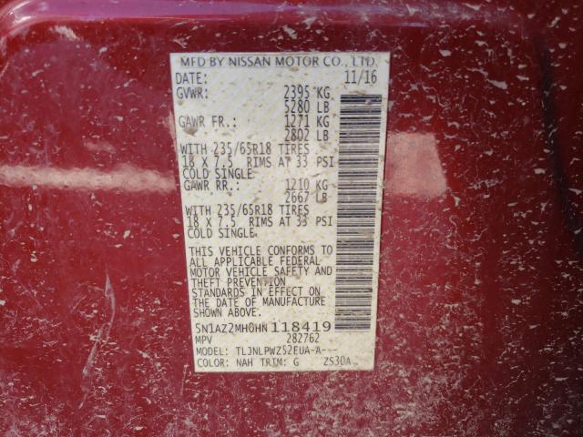 Photo 9 VIN: 5N1AZ2MH0HN118419 - NISSAN MURANO 