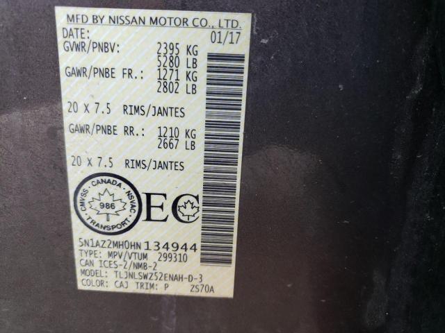 Photo 11 VIN: 5N1AZ2MH0HN134944 - NISSAN MURANO S 