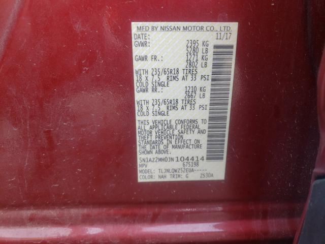 Photo 9 VIN: 5N1AZ2MH0JN104414 - NISSAN MURANO S 