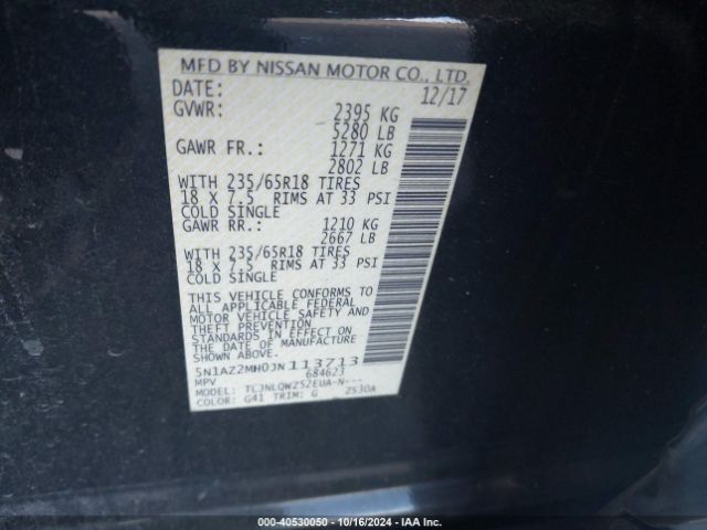 Photo 9 VIN: 5N1AZ2MH0JN113713 - NISSAN MURANO 