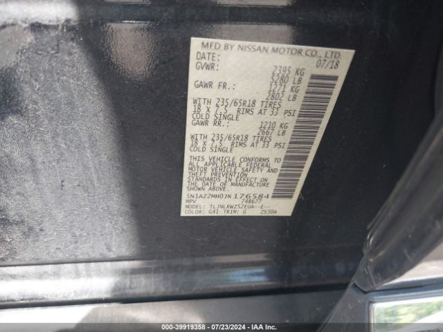 Photo 8 VIN: 5N1AZ2MH0JN176584 - NISSAN MURANO 