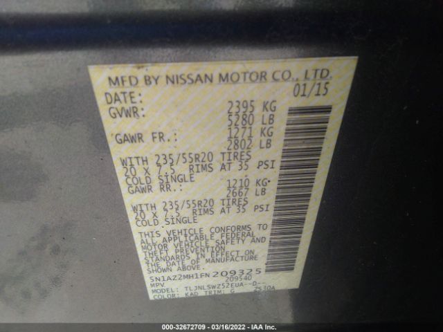 Photo 8 VIN: 5N1AZ2MH1FN209325 - NISSAN MURANO 