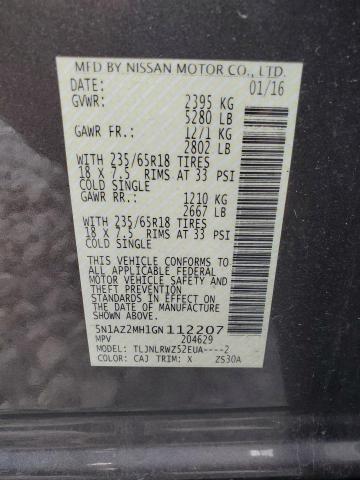 Photo 11 VIN: 5N1AZ2MH1GN112207 - NISSAN MURANO S 