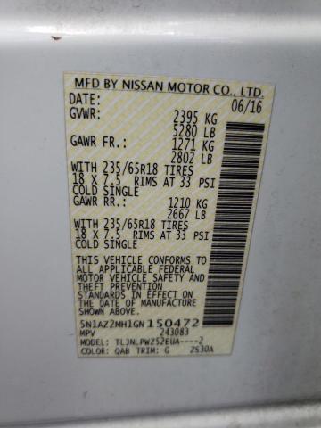 Photo 9 VIN: 5N1AZ2MH1GN150472 - NISSAN MURANO S 