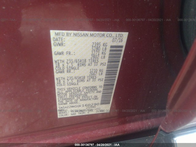 Photo 8 VIN: 5N1AZ2MH1GN160290 - NISSAN MURANO 