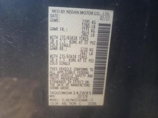 Photo 12 VIN: 5N1AZ2MH1HN142695 - NISSAN MURANO S 