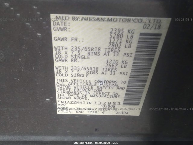 Photo 8 VIN: 5N1AZ2MH1JN132951 - NISSAN MURANO 