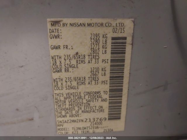 Photo 8 VIN: 5N1AZ2MH2FN213769 - NISSAN MURANO 