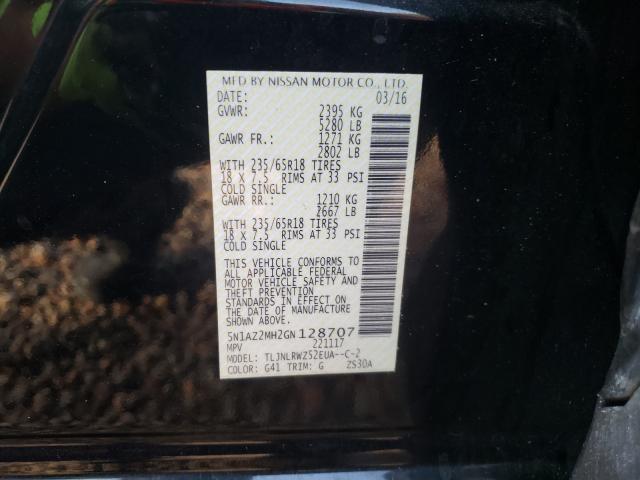 Photo 9 VIN: 5N1AZ2MH2GN128707 - NISSAN MURANO S 