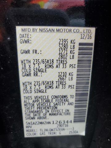 Photo 12 VIN: 5N1AZ2MH2HN126344 - NISSAN MURANO S 