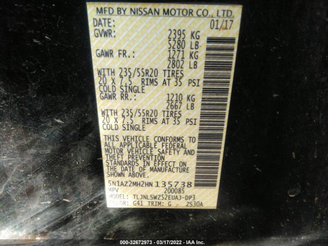 Photo 8 VIN: 5N1AZ2MH2HN135738 - NISSAN MURANO 