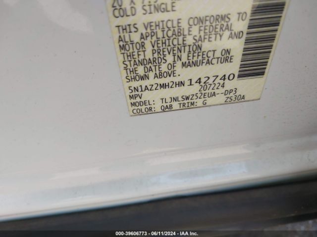 Photo 8 VIN: 5N1AZ2MH2HN142740 - NISSAN MURANO 