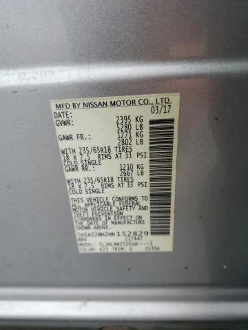 Photo 11 VIN: 5N1AZ2MH2HN152829 - NISSAN MURANO S 