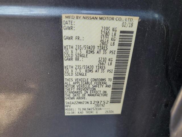 Photo 12 VIN: 5N1AZ2MH2JN129752 - NISSAN MURANO S 