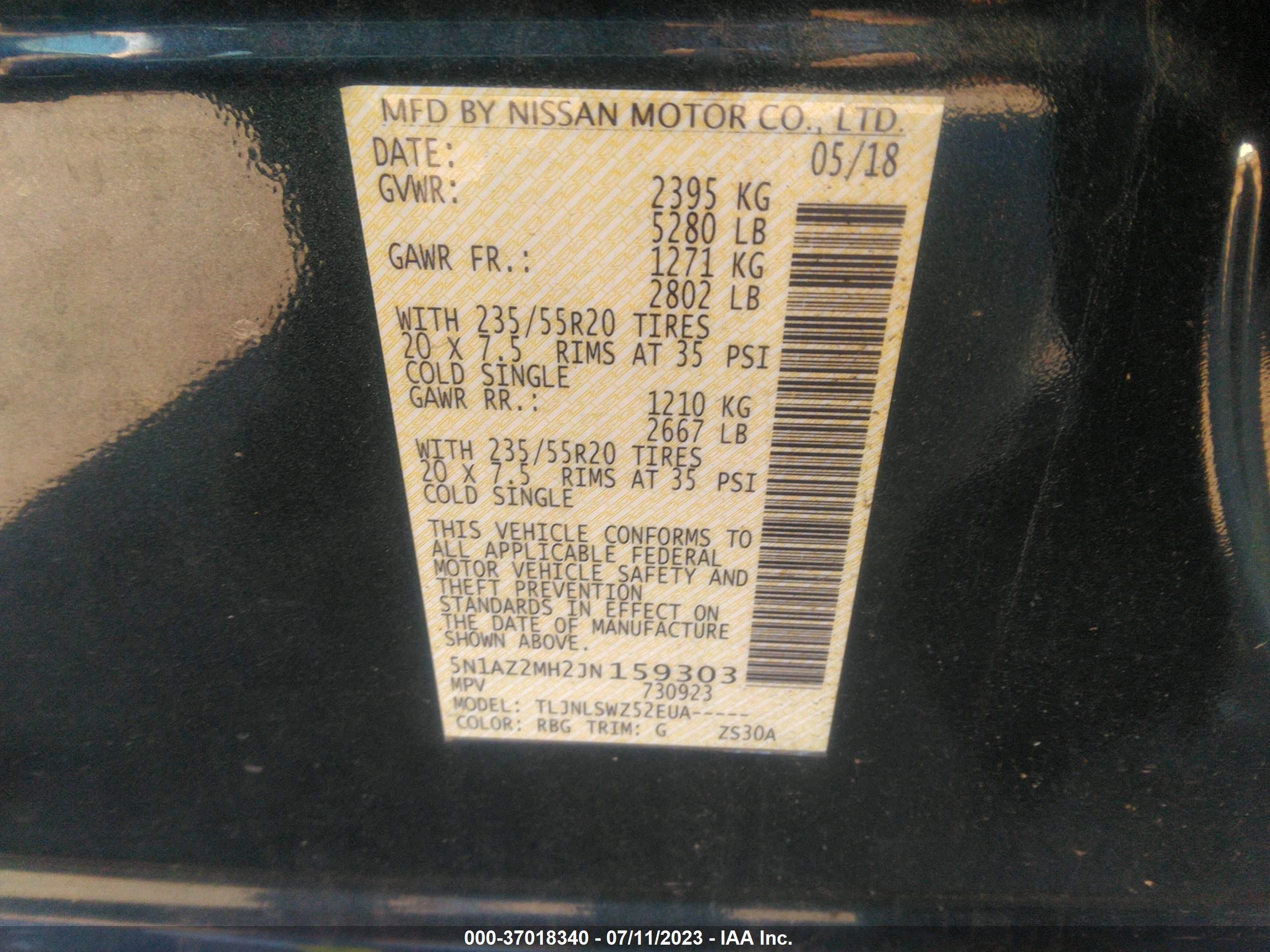 Photo 8 VIN: 5N1AZ2MH2JN159303 - NISSAN MURANO 