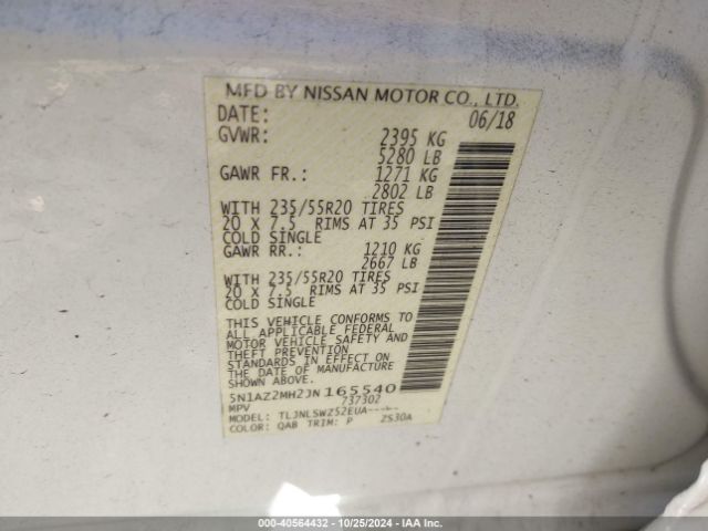 Photo 8 VIN: 5N1AZ2MH2JN165540 - NISSAN MURANO 