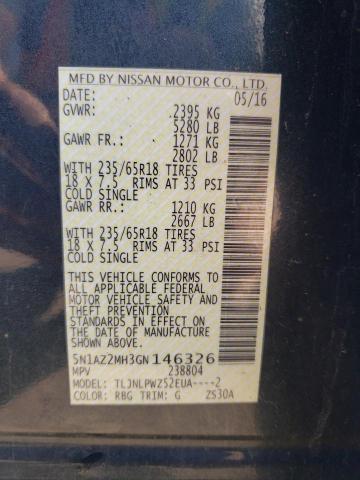 Photo 12 VIN: 5N1AZ2MH3GN146326 - NISSAN MURANO 