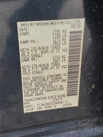 Photo 12 VIN: 5N1AZ2MH3GN161506 - NISSAN MURANO 