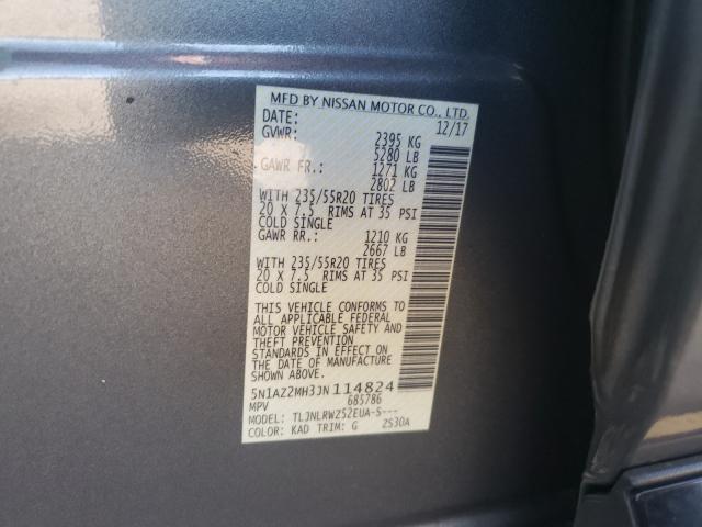 Photo 9 VIN: 5N1AZ2MH3JN114824 - NISSAN MURANO S 