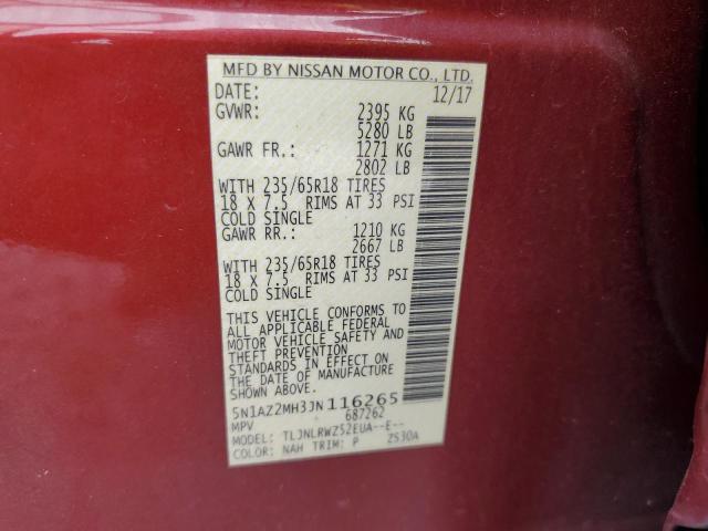 Photo 12 VIN: 5N1AZ2MH3JN116265 - NISSAN MURANO S 